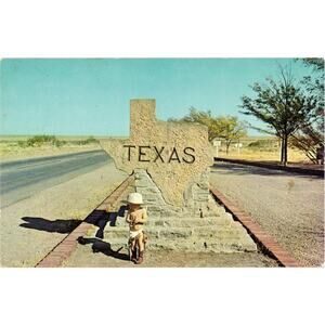 Lone Star State‎ of Texas Stone Marker Postcard Unposted